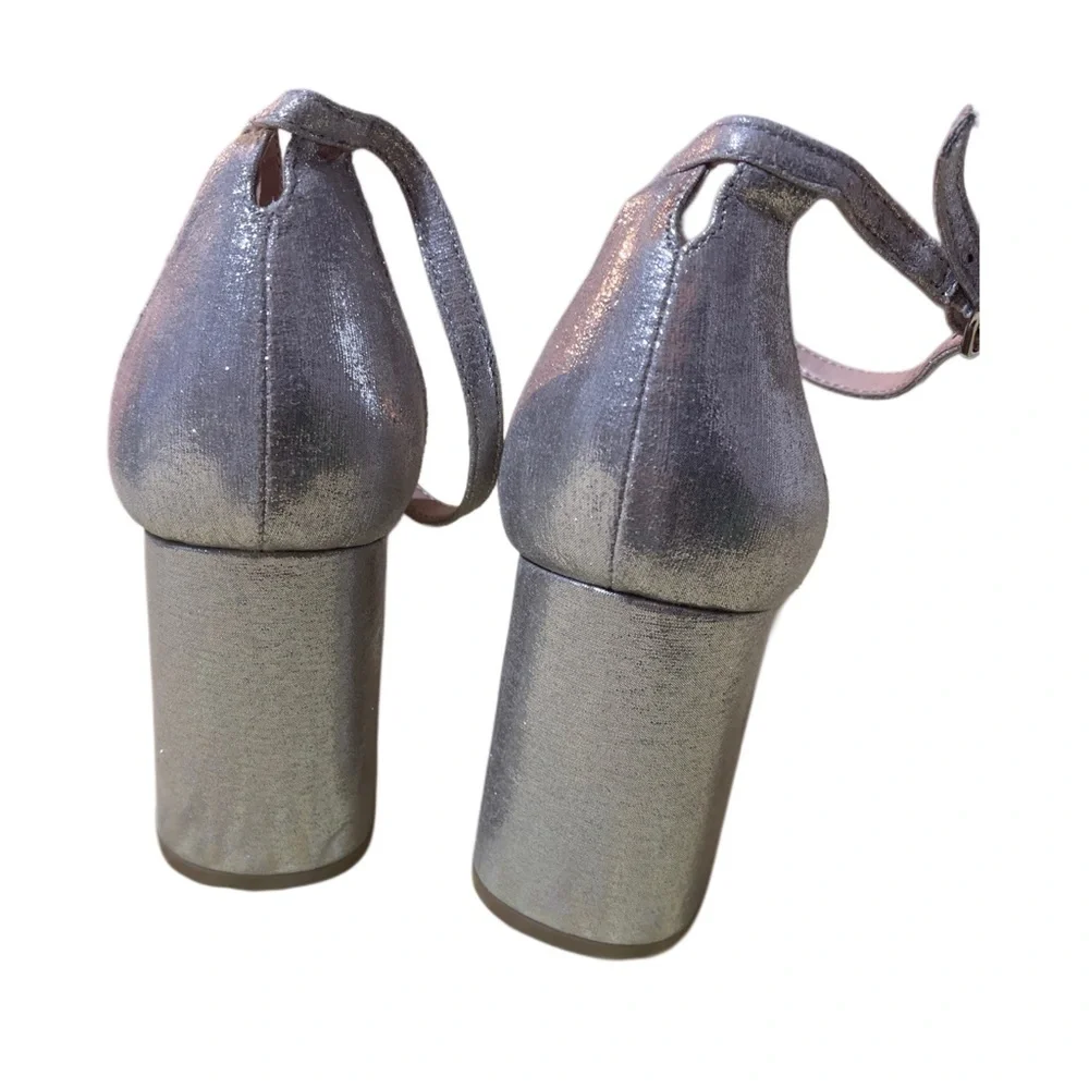 Kelly & Katie Modern Block Heel Sandals Women's Size 9M, Silver Sparkling - Picture 4 of 5